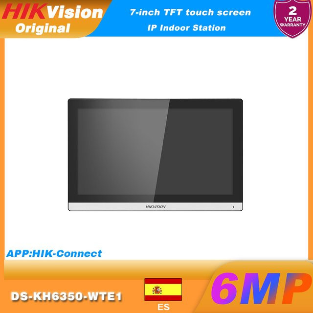 Hikvision DS-KH6350-WTE1 Video-Innenstation mit 7-Zoll TFT-Touchscreen, Sprachnachrichten-Unterstützung und Hik-Connect App Steuerung - Bild 1