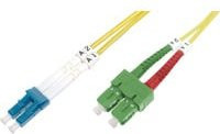 Digitus LWL Patchkabel Duplex Singlemode OS2 mit LC (APC) zu LC (PC) Steckern in Gelb - Bild 1