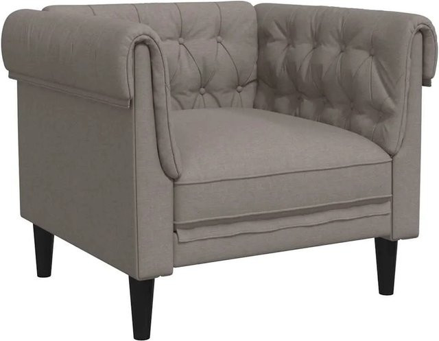 vidaXL Chesterfield-Sessel aus Stoff in Taupe mit Armlehnen und Holzrahmen - Bild 1