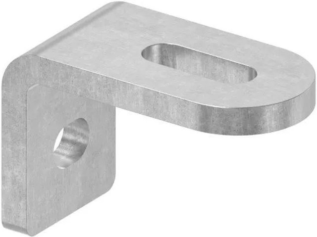 FeNau Winkel-Anschweißlasche aus Stahl S235 mit Langlöchern, Farbe: Silber, B/T/H: 60 x 40 x 30 mm, Stärke: 6 mm - Bild 1