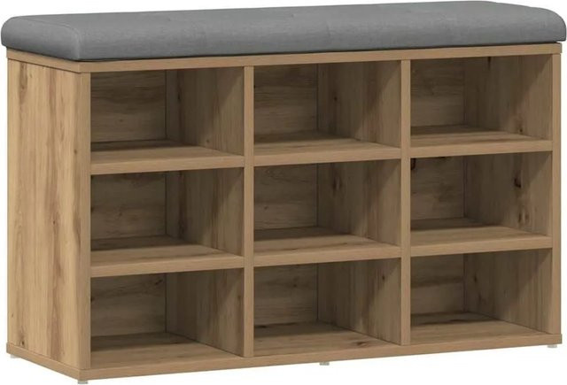 vidaXL Schuhbank Artisan-Eiche in Braun und Grau aus Holzwerkstoff, B/T/H: 82 x 32 x 50 cm - Bild 1