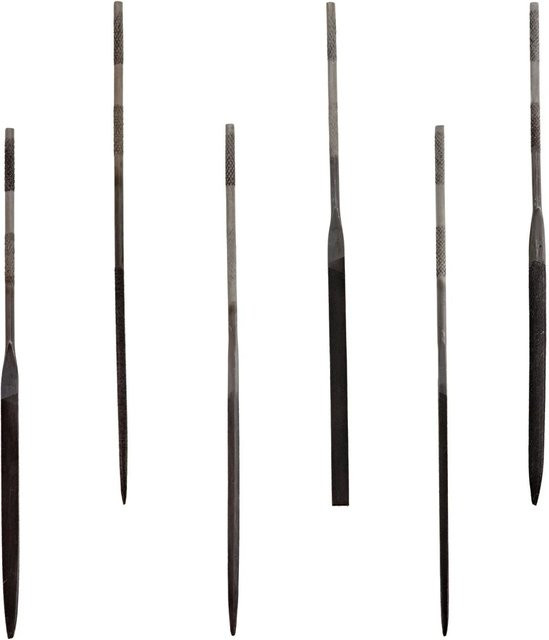 LUX-TOOLS Nadelfeilen-Satz 6-teilig in Silber mit Kunststoffgriff, Länge: 160 mm - Bild 1