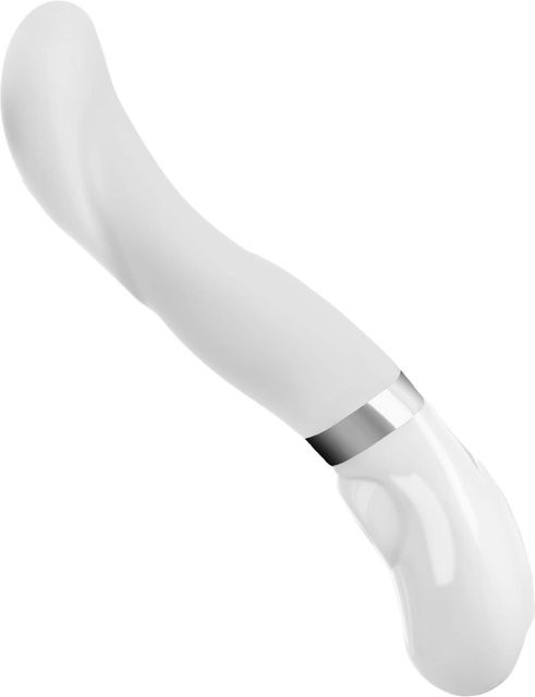 Wiederaufladbarer Design-Vibrator aus Silikon in Pink und White, Länge: 17,5 cm - Bild 1