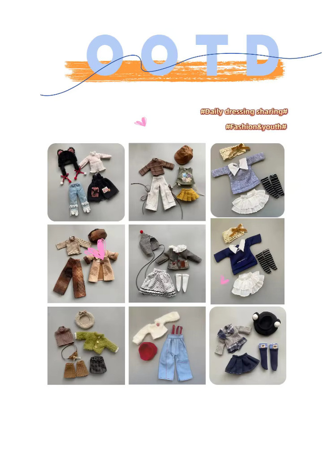 Maidscp BJD-Puppenkleidung, Mantel, Hut, Rock, Zubehör, Plüsch / Textil, Bunt / Mehrfarbig - Bild 3
