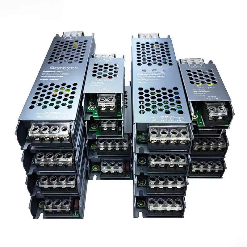 Stareyes Ultradünnes Netzteil AC220V zu DC12V 24V Adapter Transformator in Silber für LED-Streifenlicht-Module aus Metall - Bild 1
