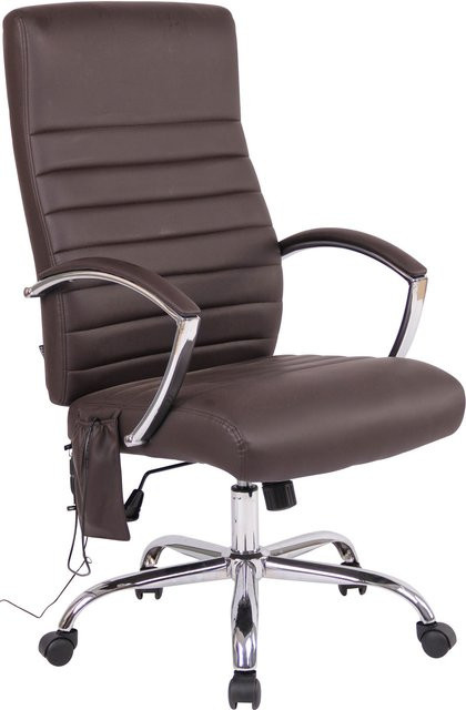 TPFLiving Bürostuhl Vallon Executive Chair aus Kunstleder mit Massagefunktion in Braun - Bild 1