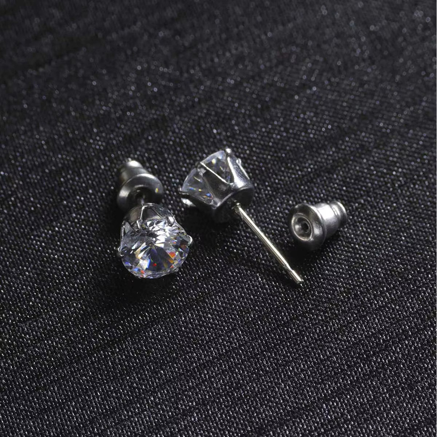 Ohrstecker Edelstahl, Zirkonia, Unisex - Bild 3