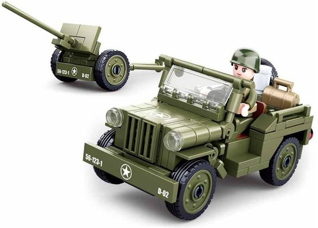BELA Building Blocks Militärfahrzeug Weltkrieg II Landung in der Normandie Armeeauto 143-teiliges Set - Bild 1