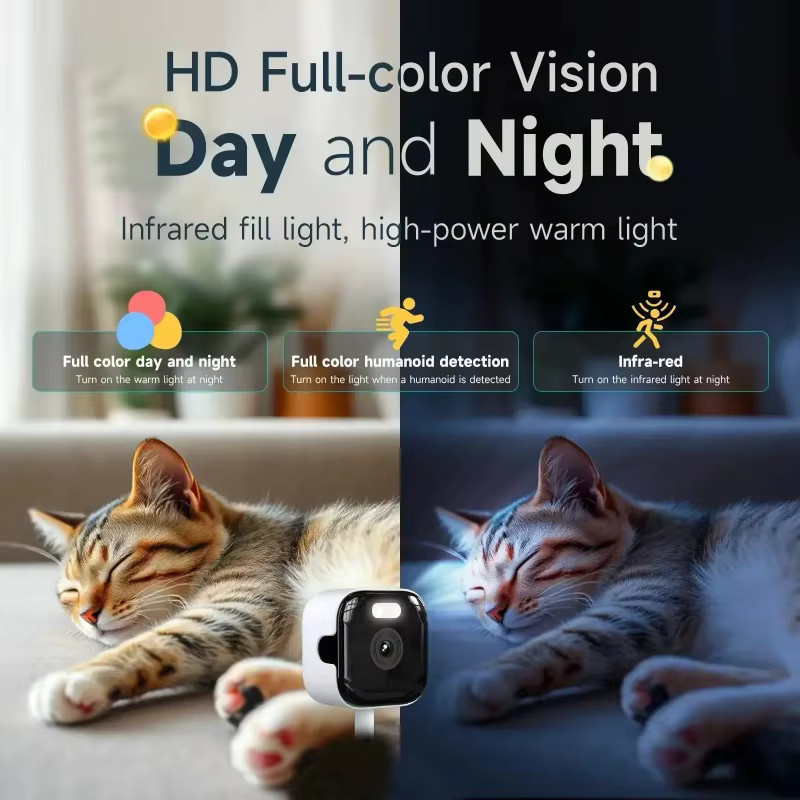 DIXSG WLAN Überwachungskamera mit 3MP 1080P HD Auflösung, Nachtsicht und Fernzugriff über Smartphone für die Heimsicherheit im Innenbereich, Weiß - Bild 5