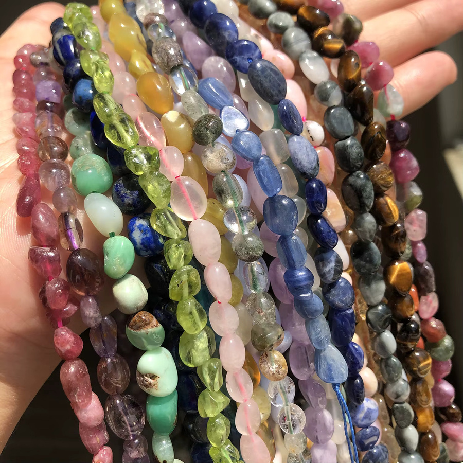 LNMBII Spacer Perlen, Natürliche Edelstein, Achate Jade Opal, 15" - Bild 2