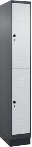 C+P Doppelstock-Spind Classic PLUS mit Sockel, 1 Abteil, Lichtgrau, H x B x T: 195 x 30 x 50 cm - Bild 1