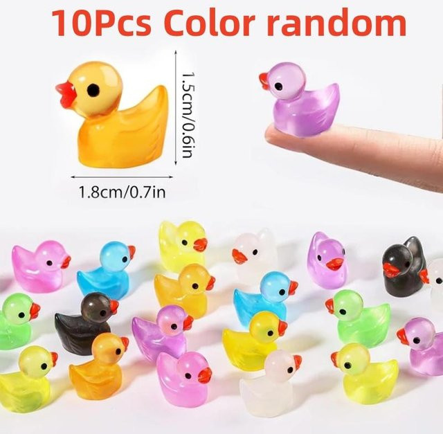 BC Pet Supplies Mini Ente Ornament in Neongelb aus Harz für Mikrolandschaften und Puppenhaus Dekoration - Bild 1