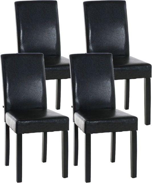 4er Set Esszimmerstühle DELUKE DALAN aus Kunstleder in Braun mit schwarzen Details, B/T/H: 41 x 47 x 91 cm - Bild 1