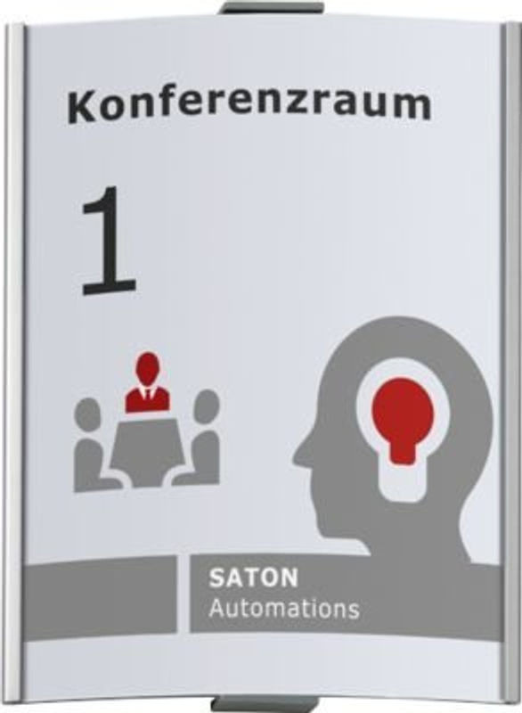 moedel Türschild Frankfurt aus Aluminium in Silber, individuell beschriftbar, Wandmontage, B: 14,8 cm, H: 15,5 cm - Bild 1