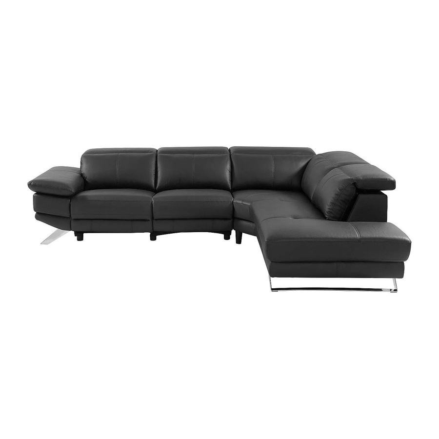 Vente-unique Relaxsofa Puno in Schwarz, L-Form mit Kunstleder und elektrisch verstellbaren Kopfstützen, Breite: 299 cm - Bild 2