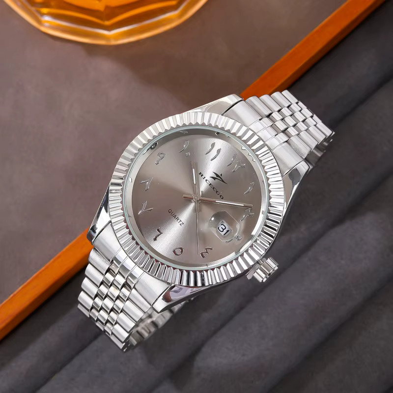 RICECGO Armbanduhr Edelstahl, Datum, Blau, Herren - Bild 1