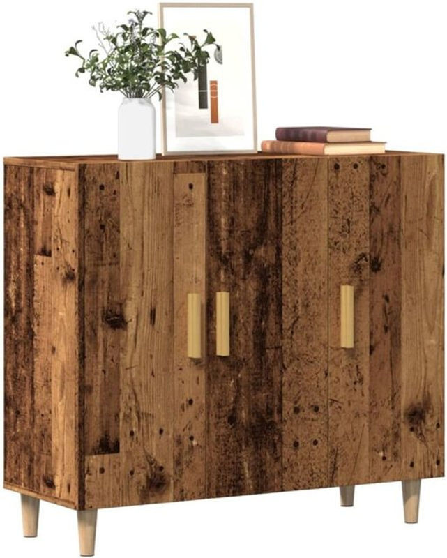 Vidaxl Sideboard in Altholz-Optik aus Holzwerkstoff, Braun, B/T/H: 90 x 34 x 80 cm - Bild 1