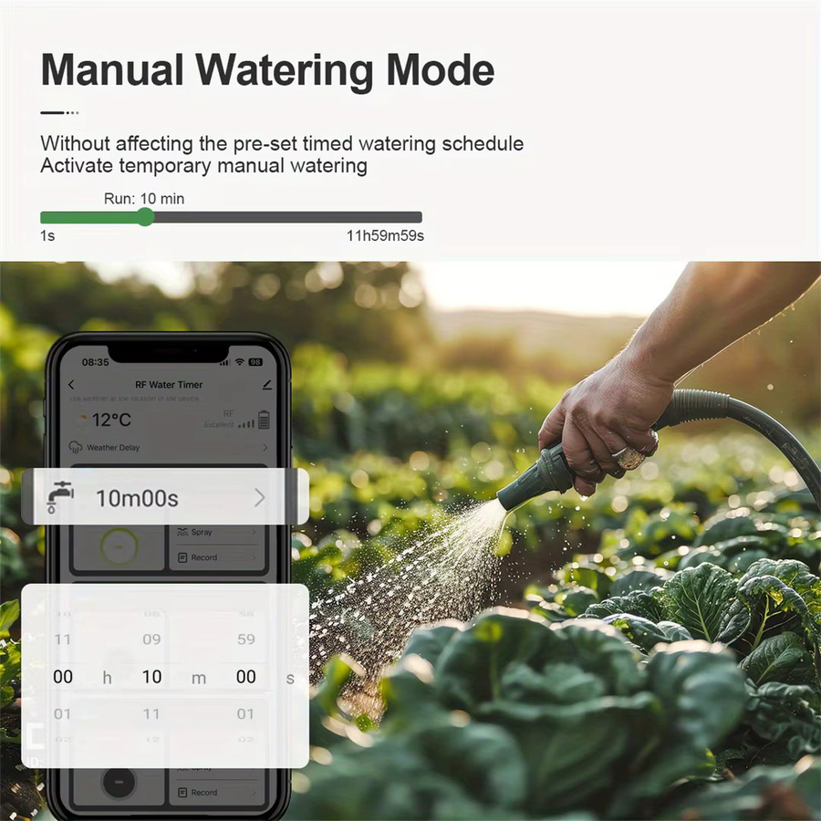 Eshico Smart Sprinkler Timer Graue App-gesteuerte Gartenbewässerungslösung mit 3 Zonen und RF433 Drahtlosem System - Bild 4
