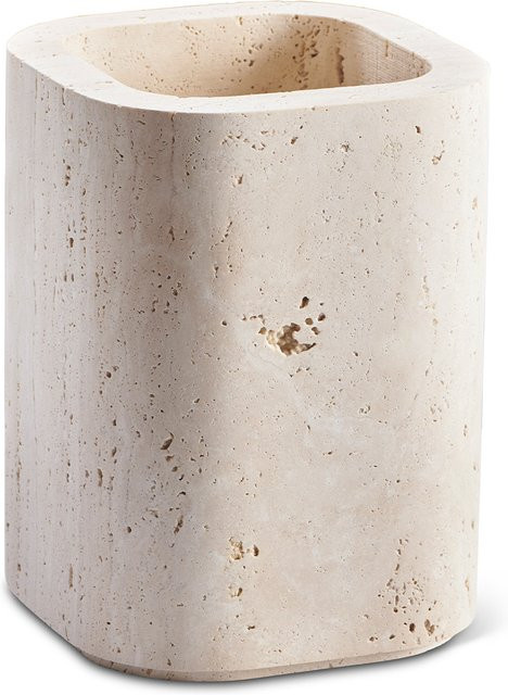 WABI SABI NORDIC Vase Siv aus Travertin, Breite: 15 cm, Höhe: 30 cm - Bild 1