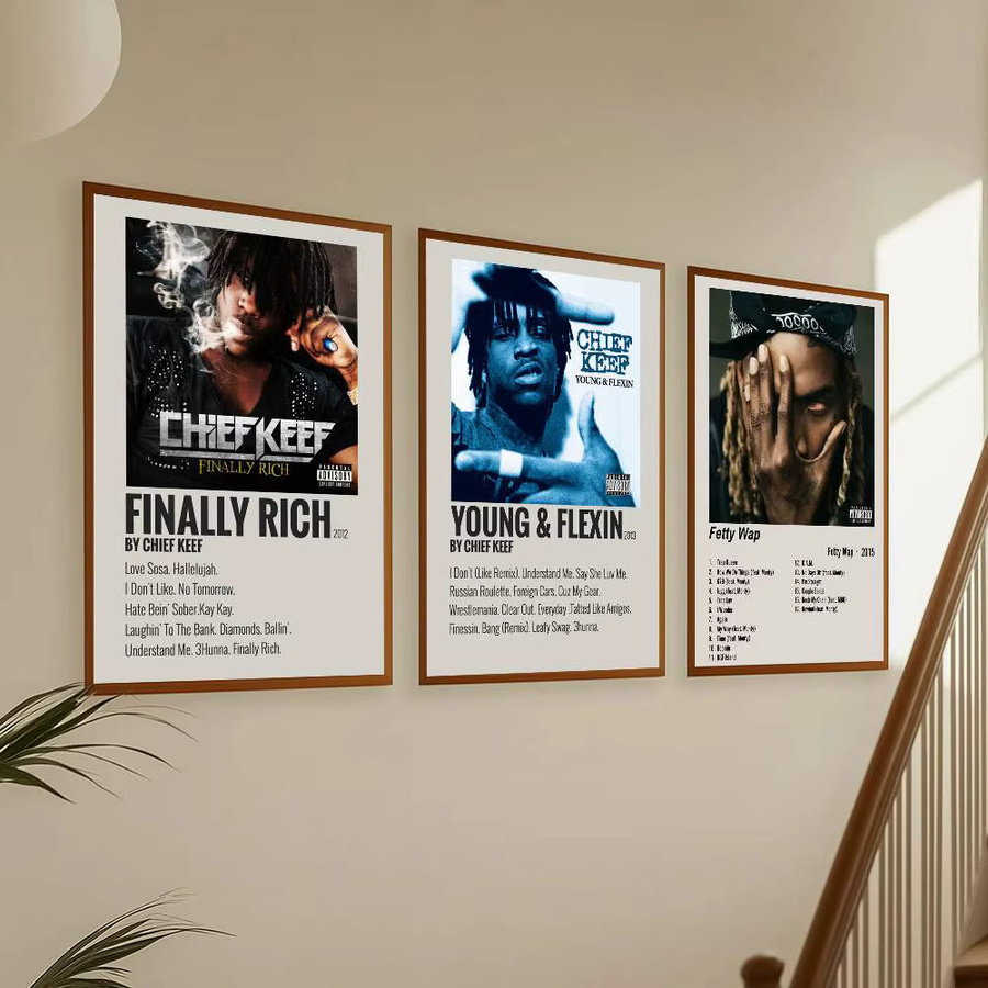 Wasserfester Chief Keef Musik Poster Aufkleber für Wohnzimmer und Schlafzimmer, Mehrfarbig, 15 x 15 cm - Bild 3