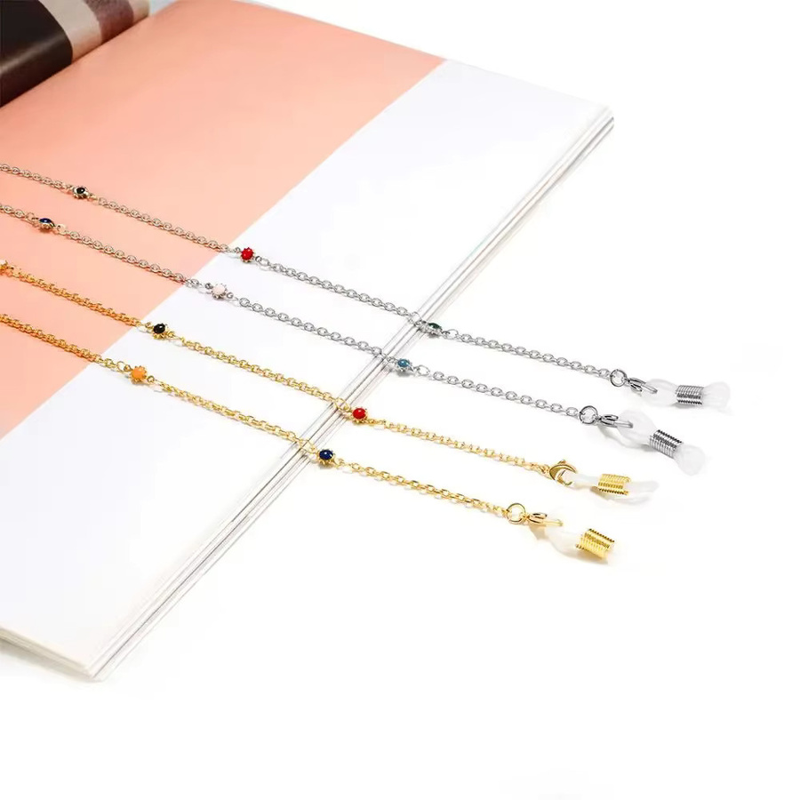 Brillenkette Sonnenblumen, Multicolor, Gold, Unisex, mit Silikon-Anti-Rutsch-Schlaufen - Bild 1