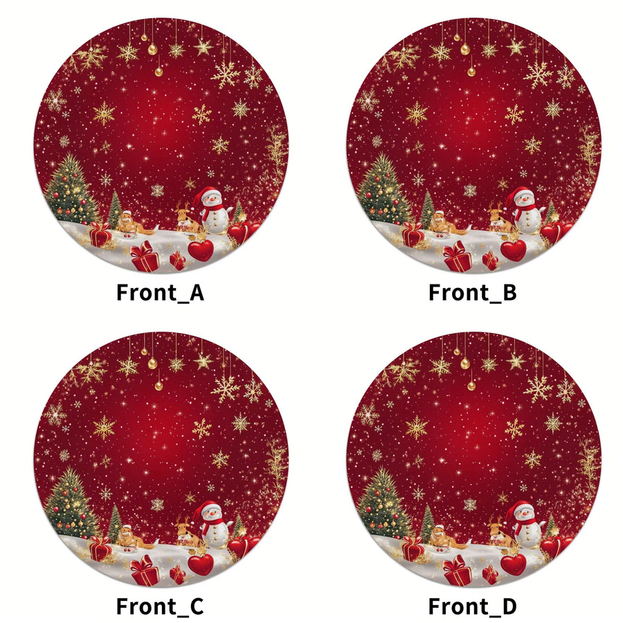 VIKAMA Tischsets mit Weihnachtsschneeszene für Feiertags-Tischdekorationen, 4/6-teilig - Bild 4