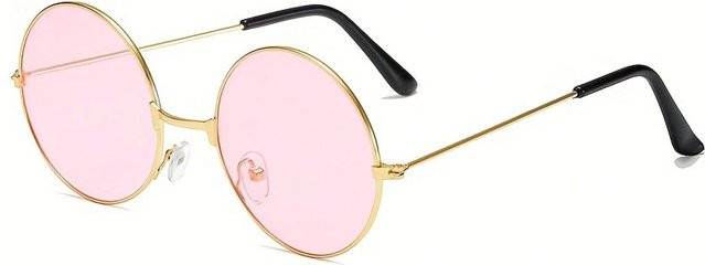chenxiaogang Sonnenbrille, Rund, Metall, Vollrand, pink, Damen - Bild 1