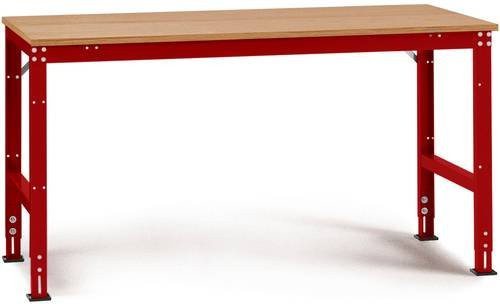 Manuflex AU4105.3003 Arbeits-Grundtisch UNIVERSAL Standard mit Multiplexplatte, Rubin-Rot, B/T/H: 175 x 120 x 76-87 cm - Bild 1