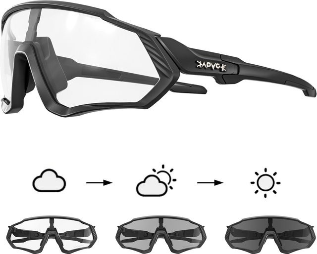 KAPVOE Sonnenbrille Photochrom, Vollrand, Black, Unisex, Kunststoff - Bild 1