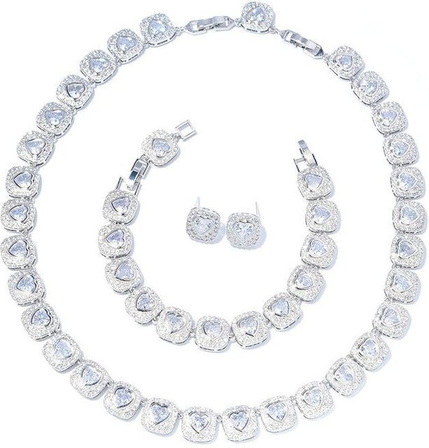 YIRAN Jewelry Schmuck-Set, Kupfer, Silber, Zirkonia, Unisex - Bild 1