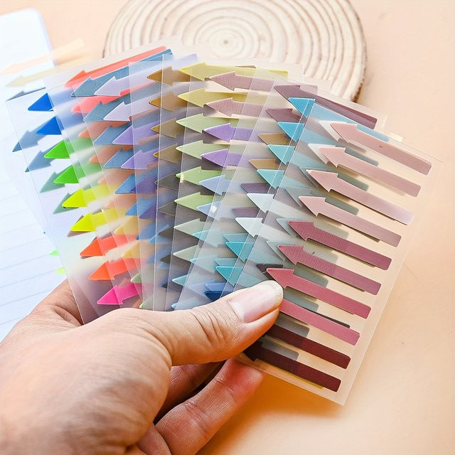 Fluoreszierende PET-Pfeil-Index-Tabs in Multicolour, transparente Seitenmarkierungen aus Kunststoff für Büro und Schule, 600/400/200 Blatt - Bild 1