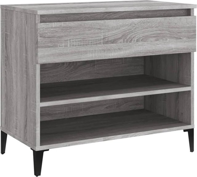vidaXL Schuhregal Grau Sonoma B/T/H: 70 x 36 x 60 cm aus Holzwerkstoff und Metall - Bild 1