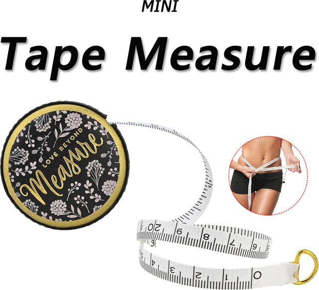 Tragbares Mini Maßband im Vintage Design aus PU Leder in Schwarz - Bild 1