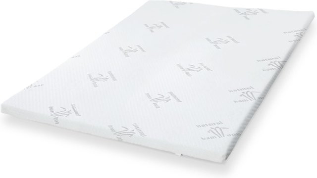 Matratzenauflage The White Stone aus Naturlatex mit abnehmbarem Bambusbezug, Weiß, Höhe: 5 cm, B/T: 80 x 190 cm - Bild 1