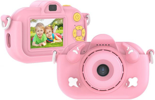 TOMTOP JMS Kinder Kamera Dual Objektiv Selfie Kamera rosa - Bild 1