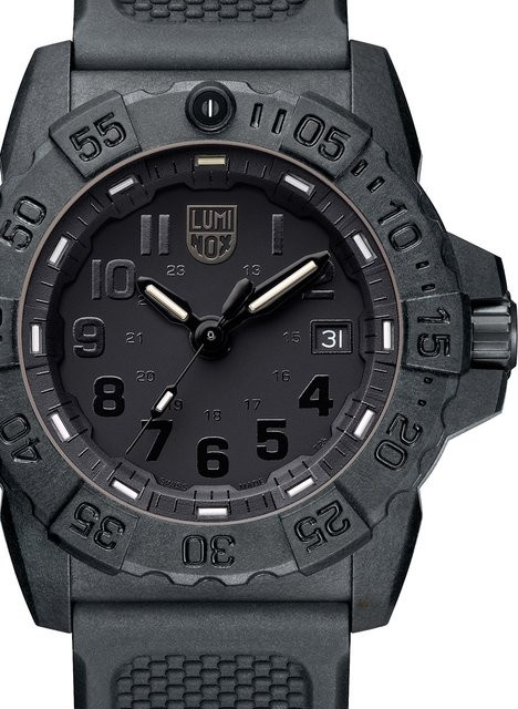 Luminox Herrenuhr, Quarz, Kunststoff, 45 mm, Silikon, Schwarz, 20 ATM - Bild 1