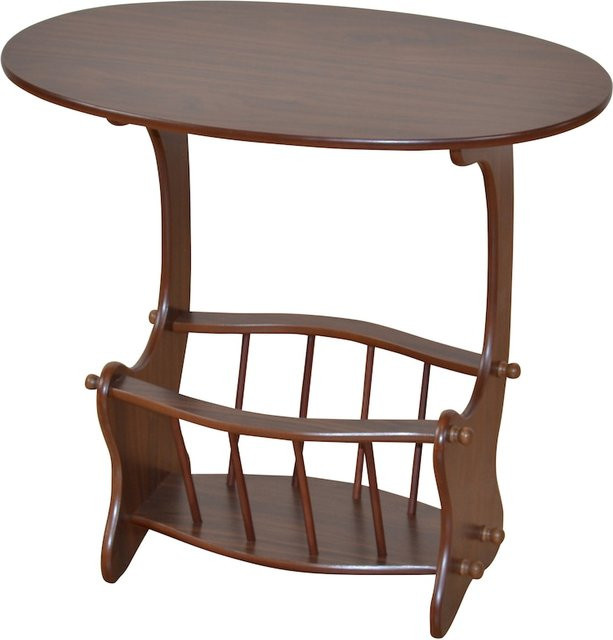 Zeitungstisch Rusti von Möbel direkt online in Nussbaum Braun, oval und rustikal, B/T/H: 34 x 21 x 16 cm - Bild 1