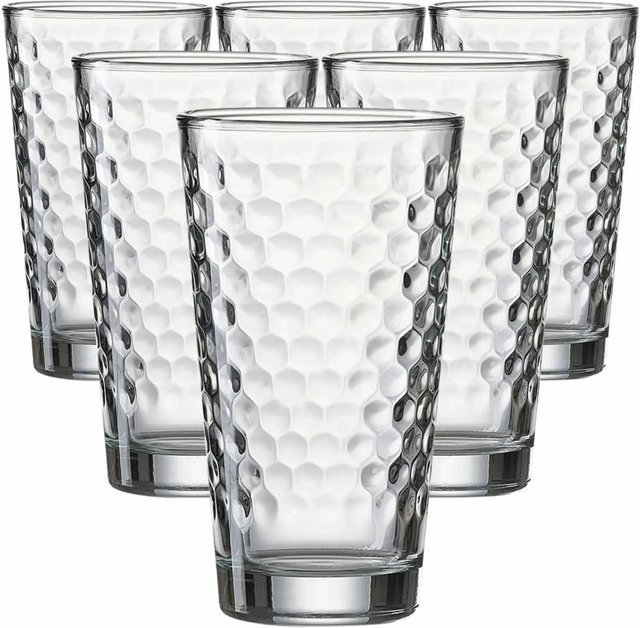 Ritzenhoff & Breker Favo Longdrinkgläser Tumbler mit geometrischem Design, transparent, 6er Set, 400 ml - Bild 1