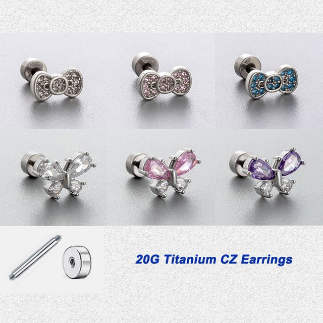 mling Schmetterlings-Ohrringe, Titan, Zirkonia, Damen - Bild 1