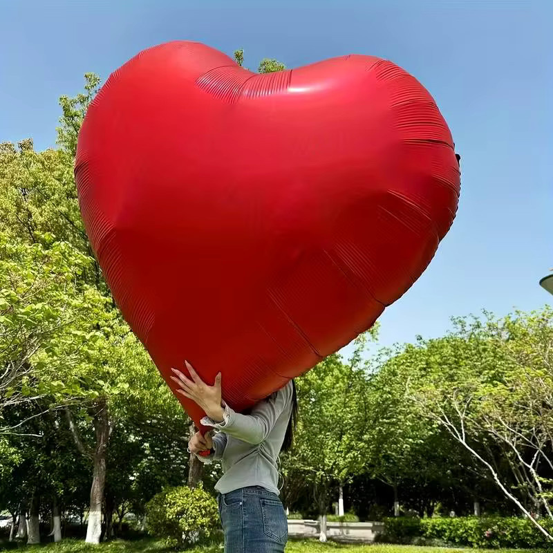 ZQNYCY Folienballon mit rotem Herz, 63 Zoll, Herzform für Hochzeit, Valentinstag und Geburtstag - Bild 2
