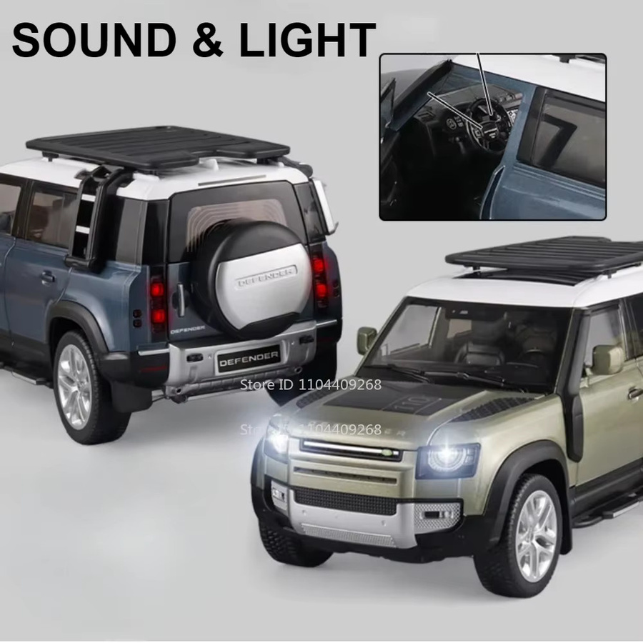MAKEDA Land Rover, Legierungsmodellauto, 1:18, mit Licht und Sound - Bild 3