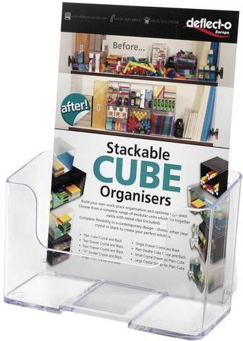 Deflecto Prospekthalter DIN A5 Transparent mit 1 Fach B/H/T: 17,0 x 19,7 x 10,0 cm - Bild 1