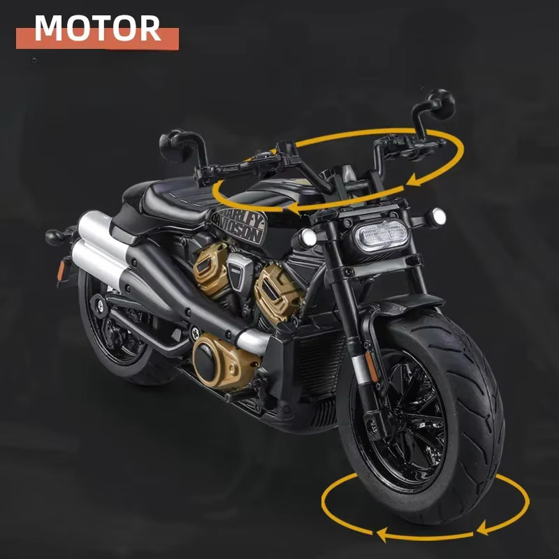 WELLY Harley Davidson Sportster S Motorrad, Modell, 1:12, Metall, Schwarz - Bild 3