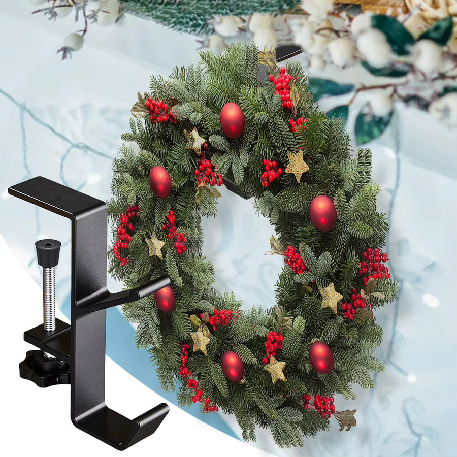 VKTECH Weihnachtsstrumpfhalter aus Metall in Schwarz als verstellbare Aufhänger für Kaminstrumpf und Girlanden zur Party-Dekoration - Bild 3