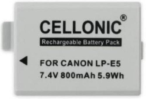 Akku LP-E5 für Canon EOS 1000D, 500D, 450D und Rebel mit 800mAh in Weiß - Bild 1