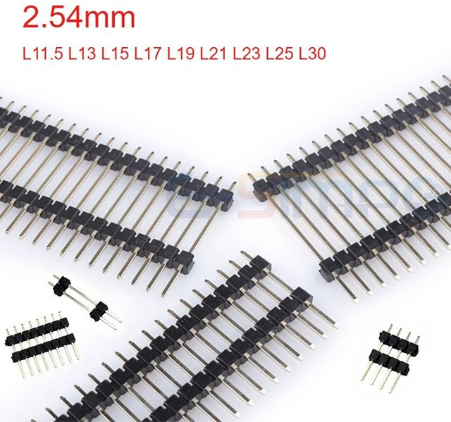 E-SIMPO PCB Board Spacer Pin Header einreihig mit Goldbeschichtung 2,54 mm 50 Stück - Bild 1