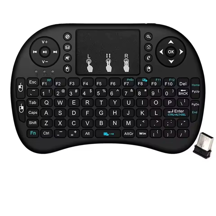 Kabellose Air Mouse Tastatur von AyeBeau mit Touchpad und RGB Hintergrundbeleuchtung in Schwarz, Azerty Layout - Bild 7