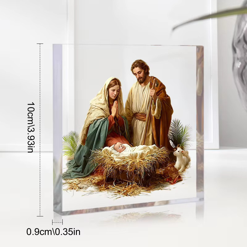 CIFBUY Krippenfiguren Acryl-Ornament in Weiß und Multicolour für die religiöse Weihnachtsdekoration - Bild 2