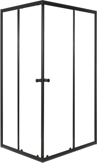 Kerra Duschkabine Olga SQ Schiebetür aus 4mm ESG Glas in Schwarz und Transparent, B/T: 100 x 80 cm, Höhe: 180 cm - Bild 1