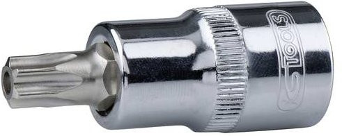 KS Tools CHROMEplus Bit-Stecknuss TX mit Stirnlochbohrung 1/2 Zoll in Silber - Bild 1